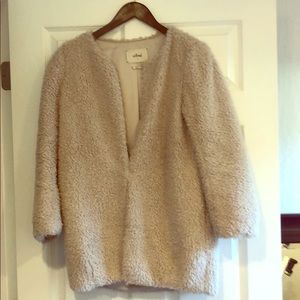 Aritzia teddy fuzzy plush coat